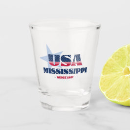 Sterren, strepen en Mississippi 1817 Geschoten gla Shot Glas
