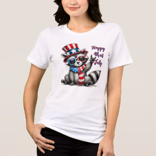 Sterren, strepen en onheil - Patriottische wasbeer Tri-Blend Shirt