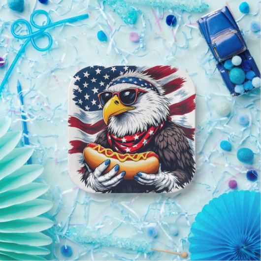 Sterren, strepen en sissende beten papieren bordje (Feest)