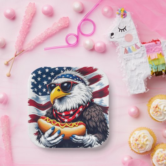 Sterren, strepen en sissende beten papieren bordje (Feest)