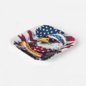 Sterren, strepen en sissende beten papieren bordje (Gebogen)