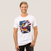 Sterren, strepen en sissende beten Tri-Blend shirt (Voorkant volledig)