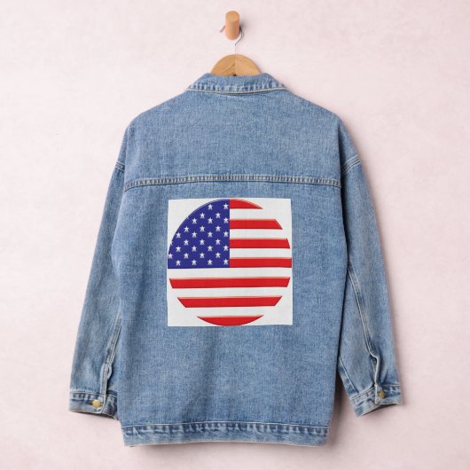 "Sterren, strepen en stijl: Amerikaanse vlag afdru Denim Jacket (Hangar)