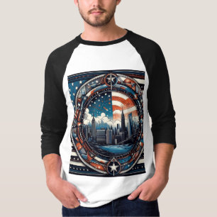 "Sterren, Strepen en Stijl: Trendy US-Geïnspireerd T-shirt