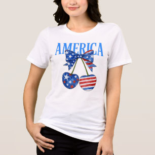 Sterren, strepen en Sweet American Pride Tri-Blend Shirt