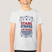 Sterren, strepen en vrijheid 4 juli Tri-Blend shirt (Voorkant)