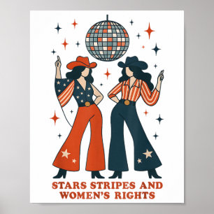 Sterren Strepen En Vrouwenrechten 4 Juli Gelijk Poster
