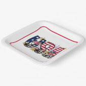 Sterren, strepen en vuurwerk: VS in volle glorie Papieren Bordje (Gebogen)