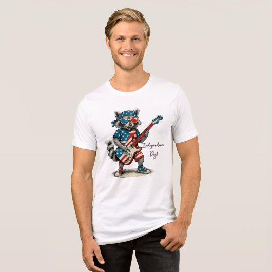 Sterren, strepen en wasbeer riffs Tri-Blend shirt (Voorkant volledig)