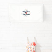 Sterren Strepen Familie Vibes 4th of July Banner (Insitu)