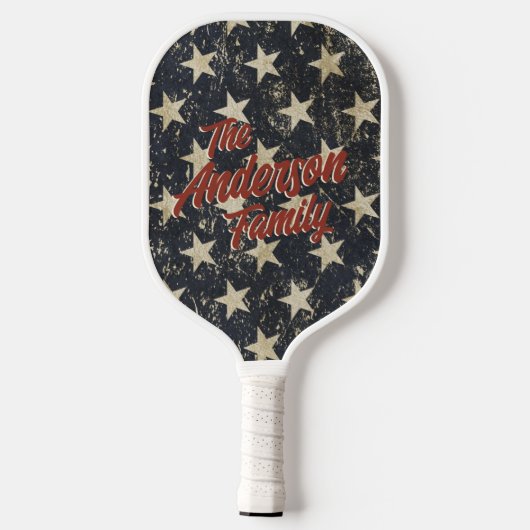 Sterren & Strepen familienaam Pickleball Paddle (Achterkant)
