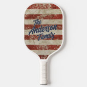 Sterren & Strepen familienaam Pickleball Paddle (Voorkant)
