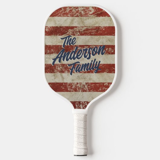 Sterren & Strepen  familienaam Pickleball Paddle (Voorkant)