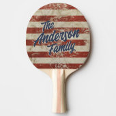 Sterren & Strepen familienaam Tafeltennisbatje (Voorkant)