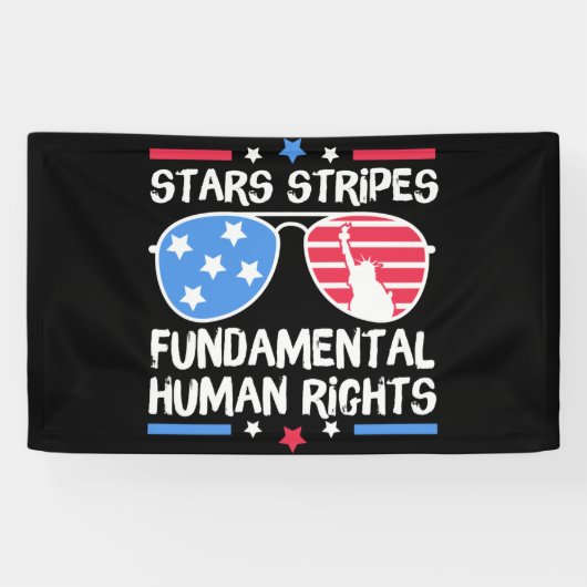 Sterren Strepen Fundamentele Mensenrechten Spandoek (Horizontaal)