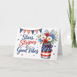 Sterren, Strepen & Goede Vibes Patriottische Groet Kaart