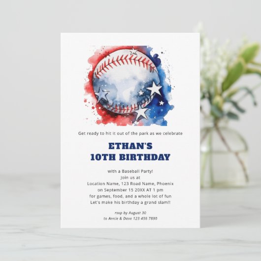 Sterren Strepen Kinder honkbal Verjaardag Kaart (Staand voorkant)