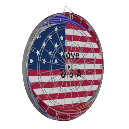 Sterren & Strepen & Liefde: een patriottisch Ameri Dartbord (Voorkant Links)