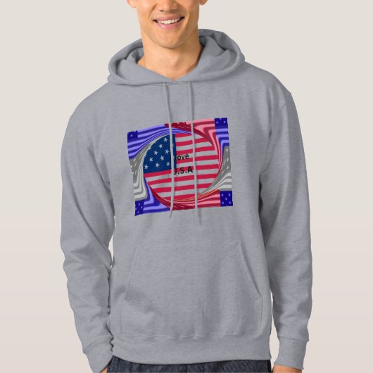 Sterren & Strepen & Liefde: een patriottisch Ameri Hoodie (Voorkant)