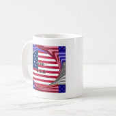 Sterren & Strepen & Liefde: een patriottisch Ameri Koffiemok (Voorkant links)
