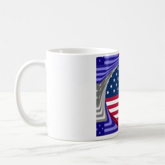 Sterren & Strepen & Liefde: een patriottisch Ameri Koffiemok (Links)