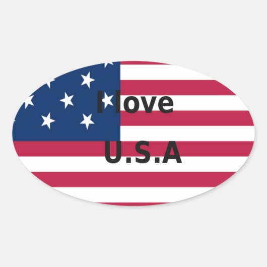 Sterren & Strepen & Liefde: een patriottisch Ameri Ovale Sticker (Voorkant)