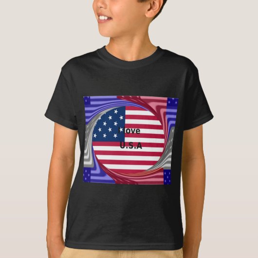 Sterren & Strepen & Liefde: een patriottisch Ameri T-shirt (Voorkant)