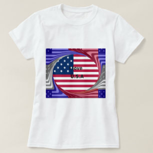 Sterren & Strepen & Liefde: een patriottisch Ameri T-shirt