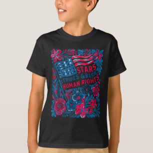 Sterren Strepen Mensenrechten 4 juli Bloem Amerika T-shirt