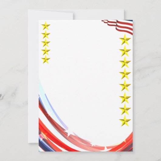 Sterren & Strepen met Vuurwerk 4 van Juli Feest Kaart (Achterkant)