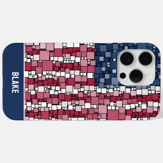 Sterren & Strepen Mozaïek Gepersonaliseerd Case-Mate iPhone Case (Achterkant (horizontaal))