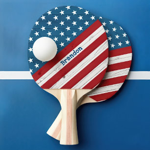 Sterren Strepen Patriottische Landelijke Houten Am Tafeltennisbatje