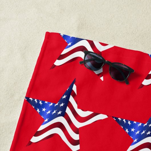 Sterren & Strepen Rode strandlaken (In situ)