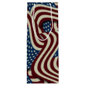 Sterren & Strepen Rood Blauw USA Amerikaanse vlagg Wijn Cadeautas (Achterkant)