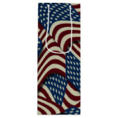 Sterren & Strepen Rood Blauw USA Amerikaanse vlagg Wijn Cadeautas (Voorkant)