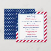 Sterren Strepen Rood Wit Blauw 4 juli BBQ Party Kaart (Voorkant / Achterkant)