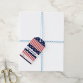 Sterren & Strepen Rood Wit & Blauw Americana Cadeaulabel (Met Touw)
