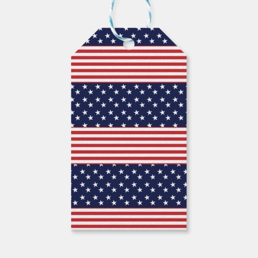 Sterren & Strepen Rood Wit & Blauw Americana Cadeaulabel (Achterkant)