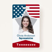 Sterren Strepen Rood Wit Blauw Foto ID Badge (Voorkant)