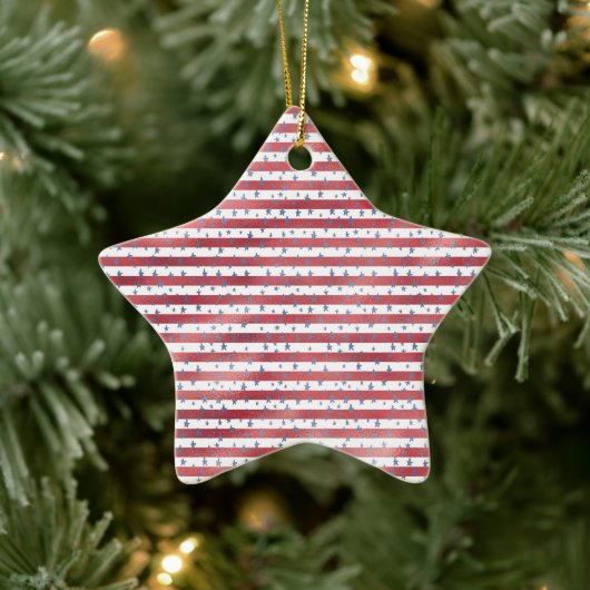 Sterren Strepen Rood Wit Blauw Keramisch Ornament (Boom)