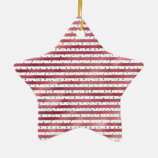 Sterren Strepen Rood Wit Blauw Keramisch Ornament (Achterkant)