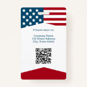 Sterren Strepen Rood Wit Blauw Personeel Foto Badge (Achterkant)