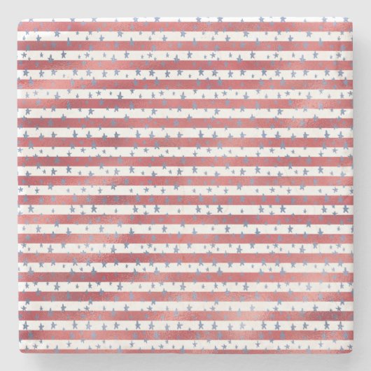 Sterren Strepen Rood Wit Blauw Stenen Onderzetter (Voorkant)