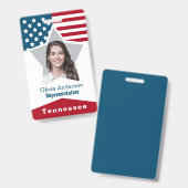 Sterren Strepen Rood Wit Blauwe Foto ID Badge (Voor- en achterkant)