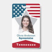 Sterren Strepen Rood Wit Blauwe Foto ID Badge (Voorzijde)