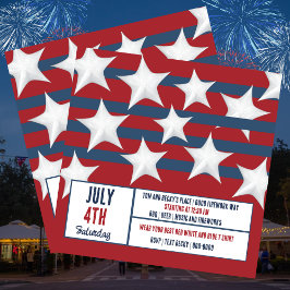 Sterren Strepen Rood Wit en Blauw 4 juli-feest Feestdagenkaart