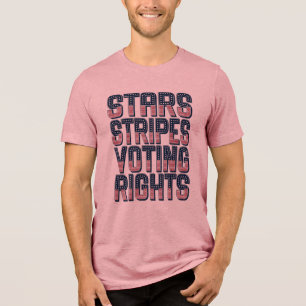 Sterren Strepen Stemrecht Patriottische Kunst Tri-Blend Shirt