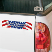 Sterren & Strepen (V) van Rood Wit En Blauw Bumpersticker (Op Truck)