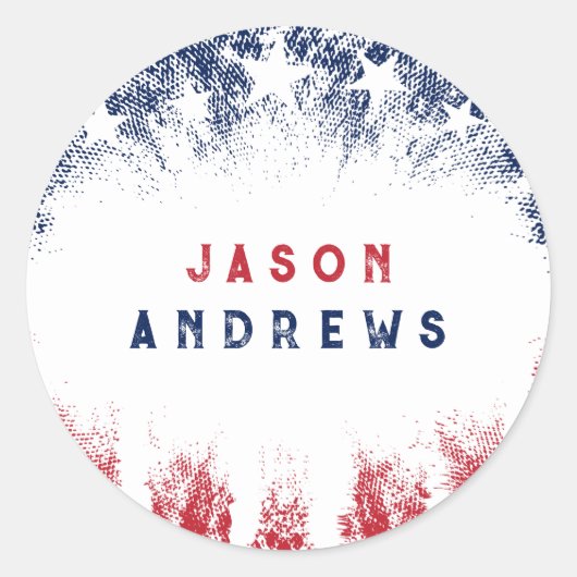 Sterren & Strepen Veteraan Ronde Sticker (Voorkant)