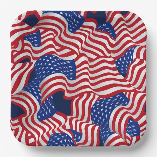 Sterren & strepen vieren papieren bordje (Voorkant)